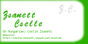 zsanett cselle business card